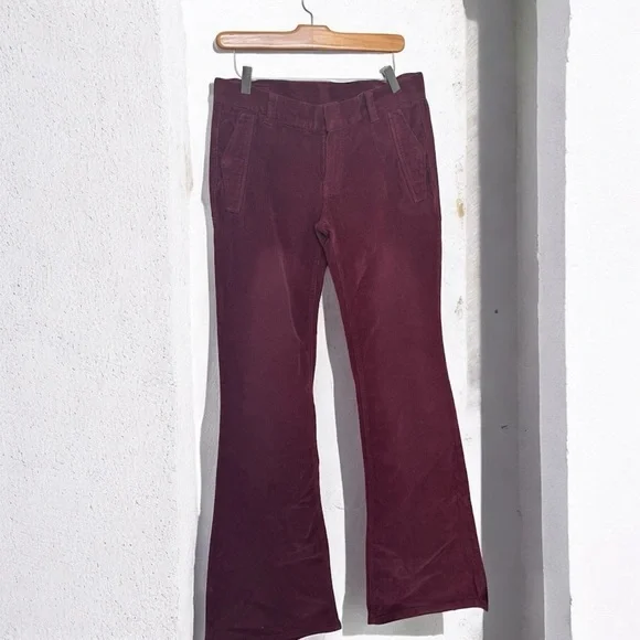 NWT DIESEL Women's Wine Red Corduroy Flare Pants y2k hippy boho 29 - Picture 2 of 10